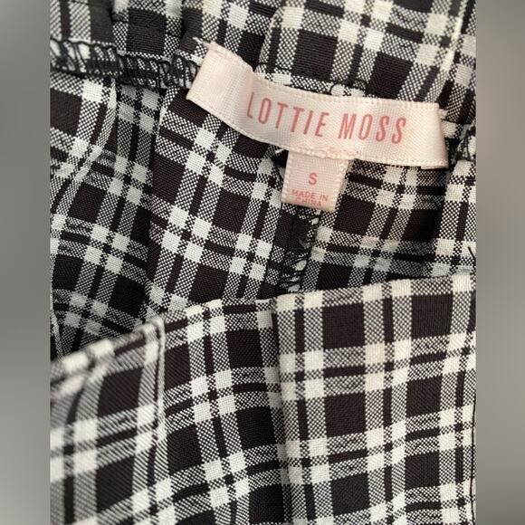 Lottie Moss Women's S Spring Summer Vacation Black White Plaid Paperbag Shorts - Picture 10 of 10